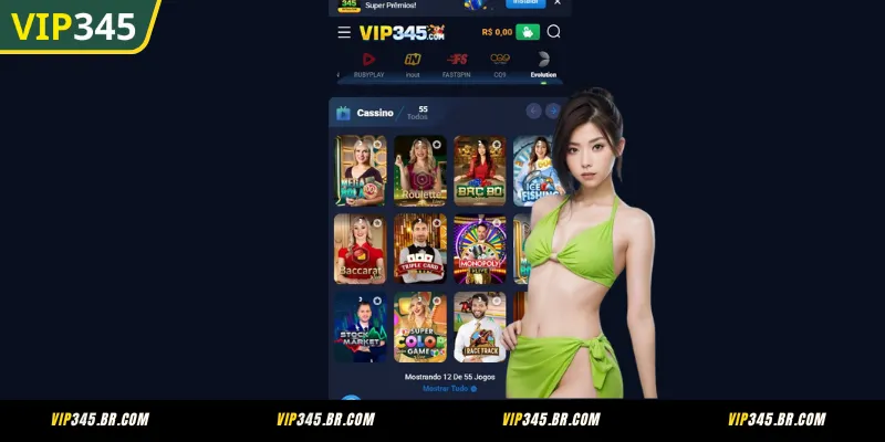 Jogos de cassino ao vivo de alta qualidade no VIP345